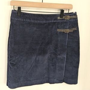 Boden Women's Blue Corduroy Strap Mini Skirt Size 6R